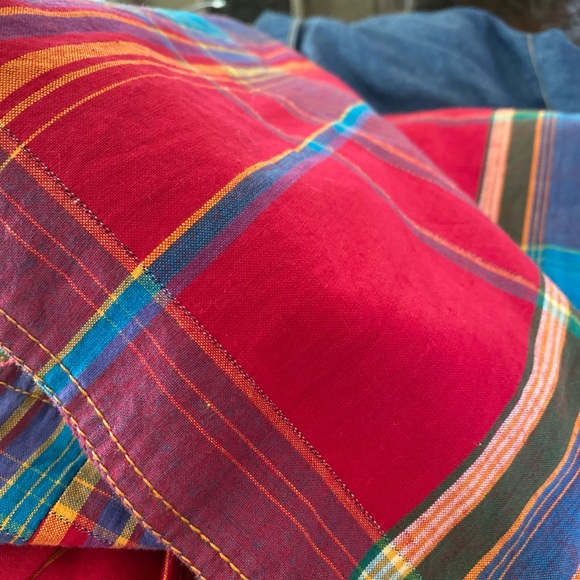 Vintage LIZ CLAIBORNE SPORTDRESS Lightweight Denim and Madras Plaid Wear - Picture 6 of 6